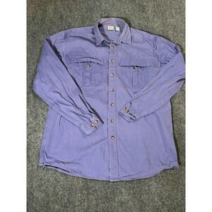 Vintage REI Shirt Mens Large Tall Purple Cotton Button Up Long Sleeve Outdoor